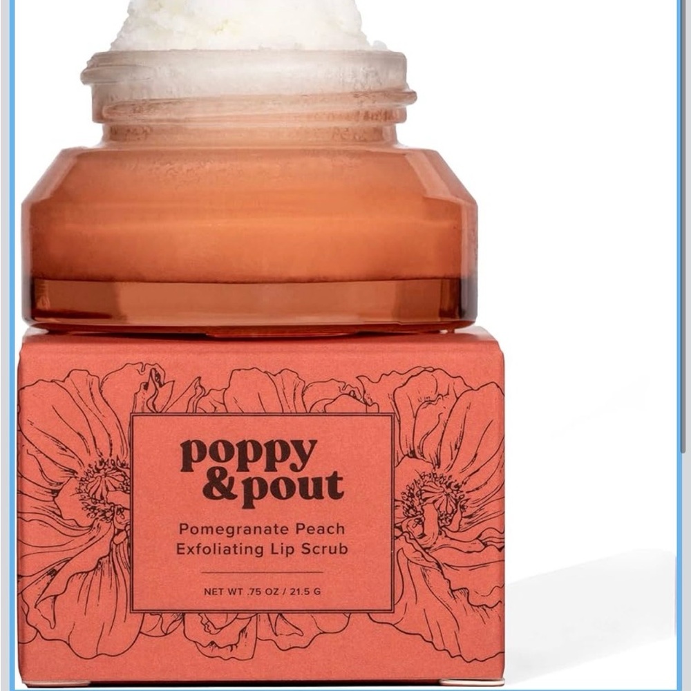 poppy & pout Pomegranate Peach Exfoliating Lip Scrub – Coral Peach